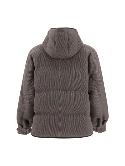 Brunello Cucinelli Women Cashmere Down Jacket In Brown