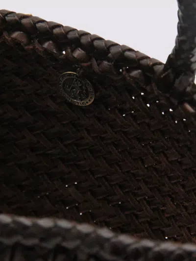 Dragon Diffusion Woven Texture Tote Bag With Dual Handles In Brown