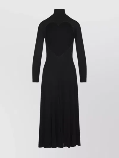 Alaïa Alaia Abito In Jersey Fluido Con Cuore In Black