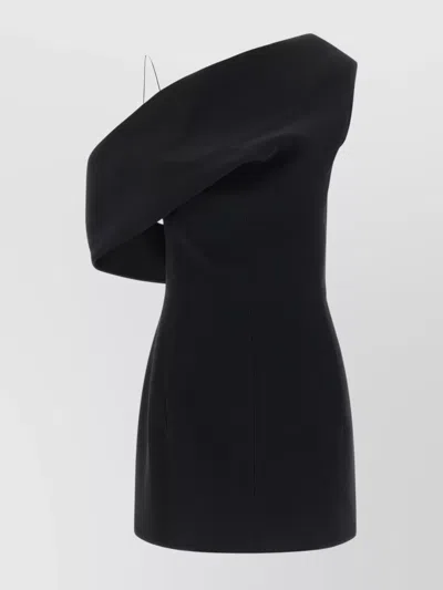 Jacquemus One Shoulder Mini Dress With Asymmetric Neckline In Black