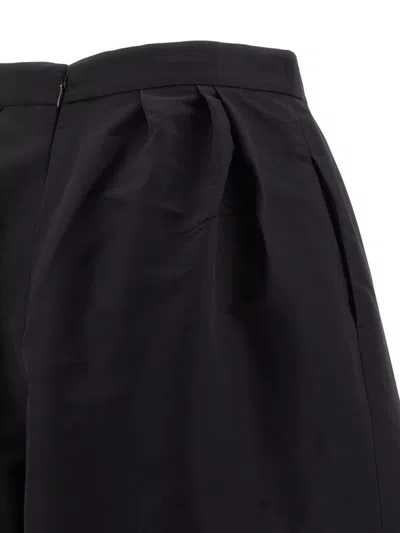 Carolina Herrera High Waist Wide Leg Pleated Trousers In Black