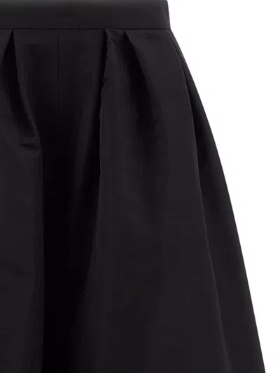 Carolina Herrera High Waist Wide Leg Pleated Trousers In Black