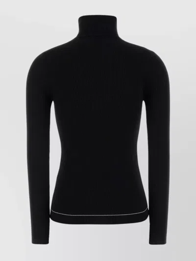 Moncler Fitted Turtleneck Knitwear Long Sleeves In Black