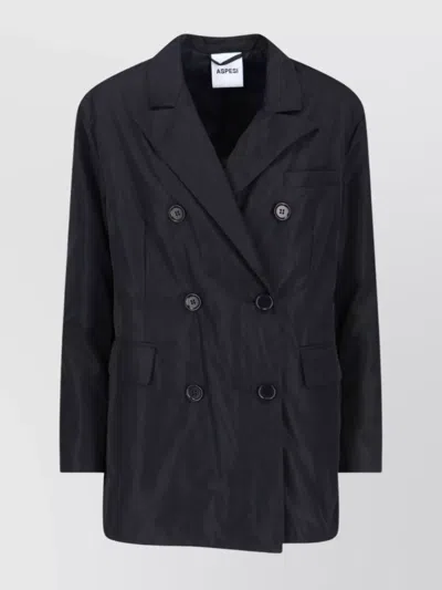 Aspesi Blazer In Denim Di Cotone - Denim In Blue