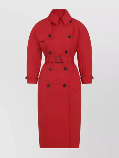 Jacquemus Belted Trench Coat With Structured Collar In Red