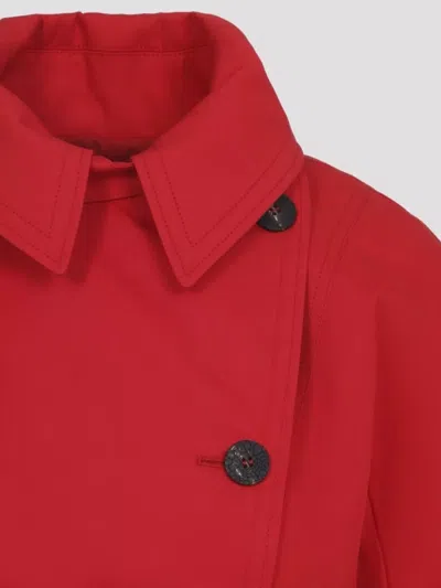 Jacquemus Belted Trench Coat With Structured Collar In Red