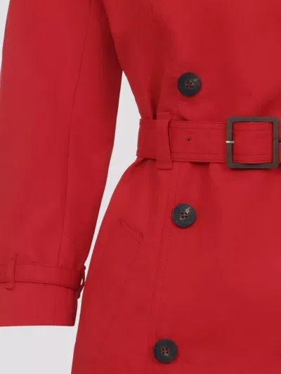 Jacquemus Belted Trench Coat With Structured Collar In Red