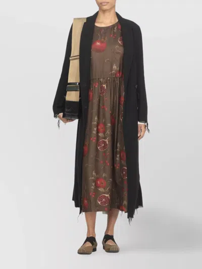 Uma Wang Crewneck Long Sleeves Fruit Print Dress In Multi