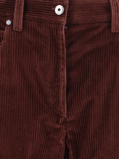 Brunello Cucinelli Wide-leg Bordeaux Velvet Trousers Women In Multi