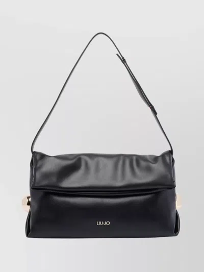 Liu •jo Modern Shoulder Bag Metallic Accents In Black