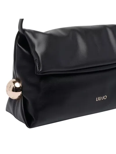 Liu •jo Modern Shoulder Bag Metallic Accents In Black