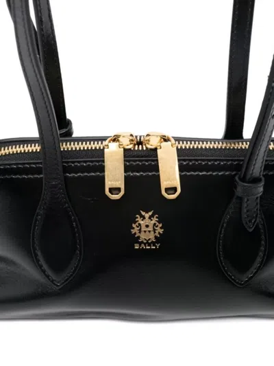 Bally Leather Shoulder Bag Adjustable Strap In Black