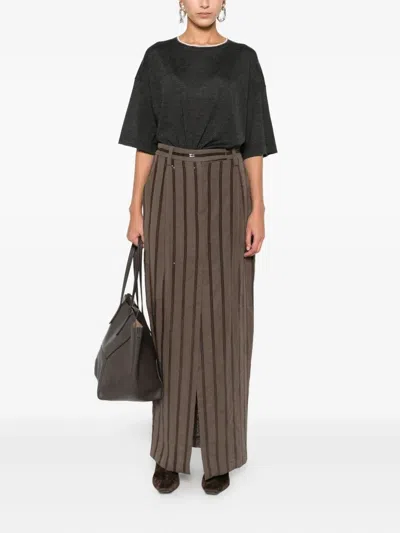 Brunello Cucinelli Round-neck Cashmere Top In Gray