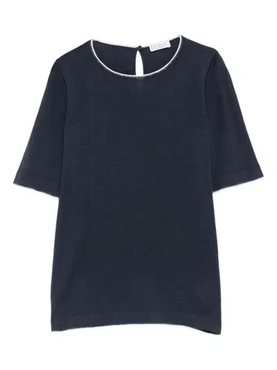 Brunello Cucinelli Monili-trim Cashmere Top In Multi