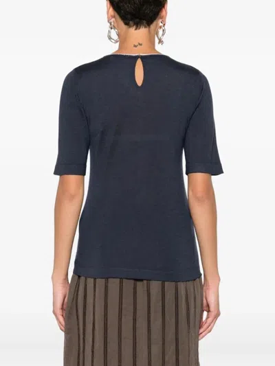 Brunello Cucinelli Monili-trim Cashmere Top In Multi