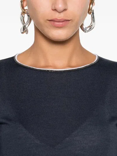 Brunello Cucinelli Monili-trim Cashmere Top In Multi