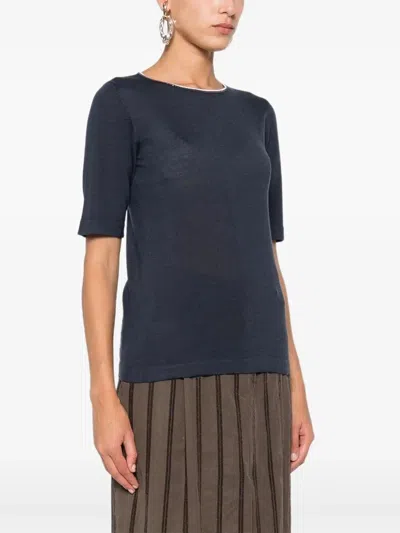 Brunello Cucinelli Monili-trim Cashmere Top In Multi