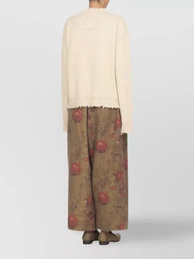 Uma Wang Beige Cashmere Sweater With Ribbed Detailing In Neutral