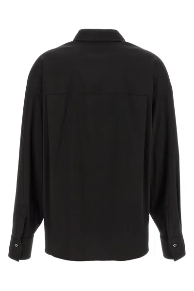 Brunello Cucinelli Collared V-neck Shirt Front Placket Detail In Black