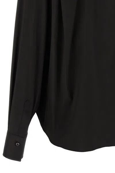 Brunello Cucinelli Collared V-neck Shirt Front Placket Detail In Black
