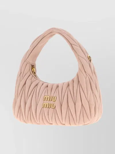 Miu Miu Peach Wander Matelass Shoulder Bag