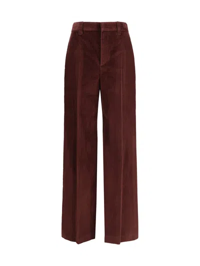 Brunello Cucinelli Soft Corduroy Pleated Straight-leg Ankle Pants In Brown