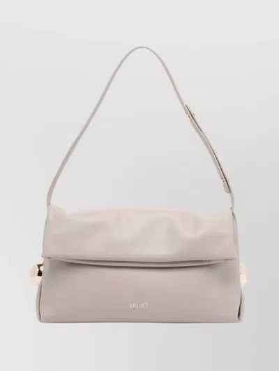 Liu •jo Adjustable Strap Foldover Flap Shoulder Bag In Neutral