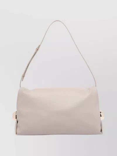 Liu •jo Adjustable Strap Foldover Flap Shoulder Bag In Neutral