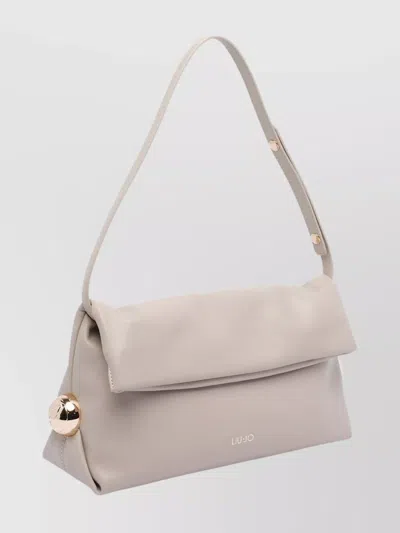 Liu •jo Adjustable Strap Foldover Flap Shoulder Bag In Neutral