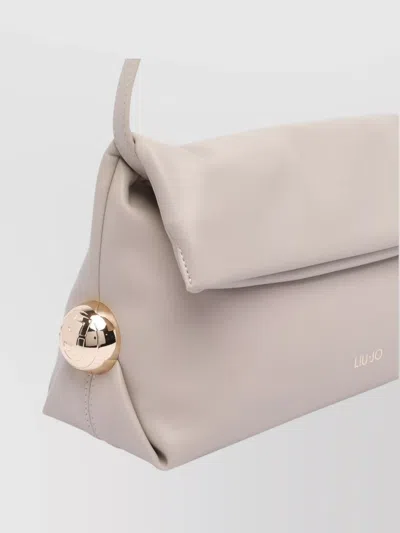 Liu •jo Adjustable Strap Foldover Flap Shoulder Bag In Neutral