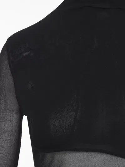 Alaïa Sheer Bodice High-neck Dress In Black