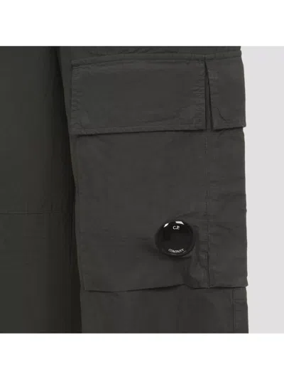 C.p. Company Cargo Trousers With Distinctive Lens Detail And Adjustable Hem In Gray