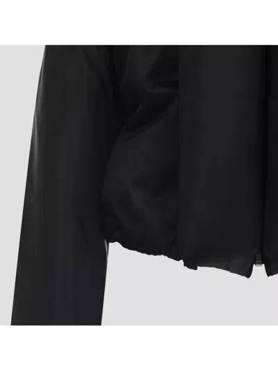 Alaïa Taffeta Padded Bomber Jacket In Black