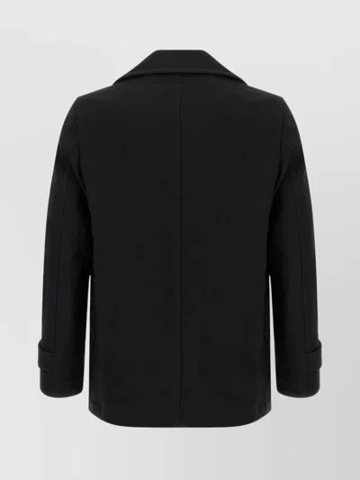 Comme Des Garçons Double-breasted Canvas Coat In Black