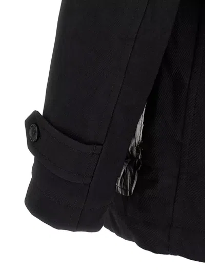 Comme Des Garçons Double-breasted Canvas Coat In Black