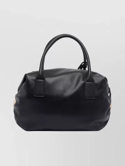 Liu •jo Versatile Bowler Handbag And Shoulder Strap In Black