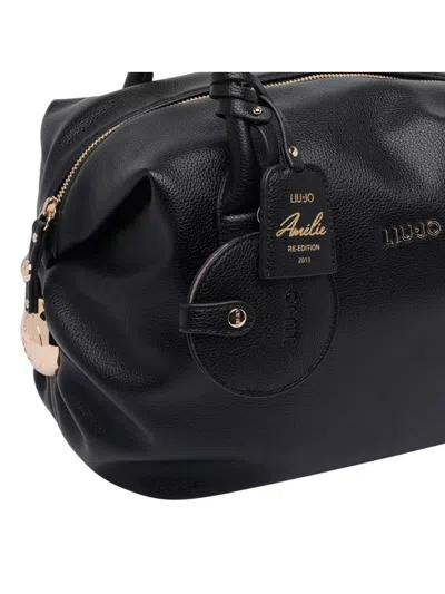 Liu •jo Versatile Bowler Handbag And Shoulder Strap In Black