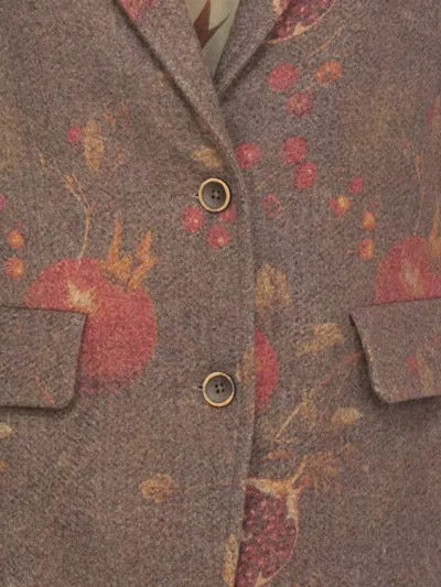 Uma Wang Contrasting Pattern Wool Blend Blazer In Pink