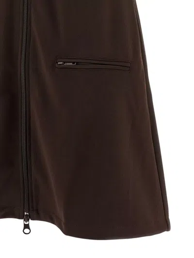 Courrèges Mini Dress With High Collar And Pockets In Brown