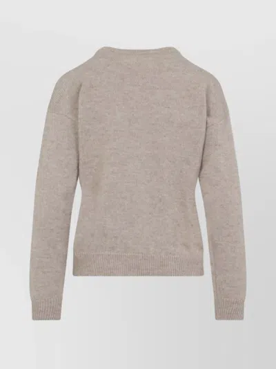 Peserico Cashmere Lurex-embellished Sweater With Diamond Pattern In Gray