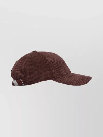 Jacob Cohen Baseball Cap Corduroy Texture Curved Brim In Brown