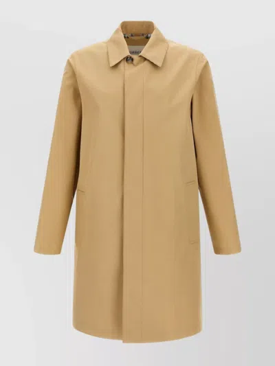 Burberry Camden Heritage Single-breasted Car Coat In Beige O Tan
