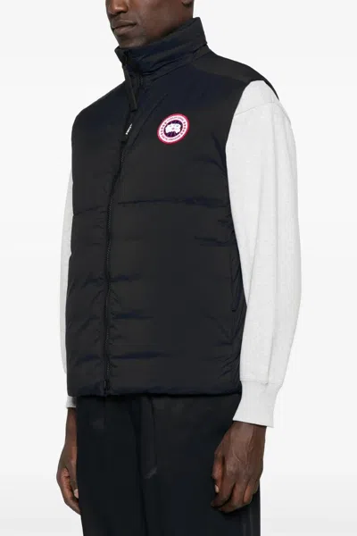 Canada Goose Quilted Sleeveless High Collar Vest In Black