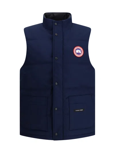 Canada Goose Charcoal Polyester Blend Freestyle Sleeveless Down Jacket In Blue