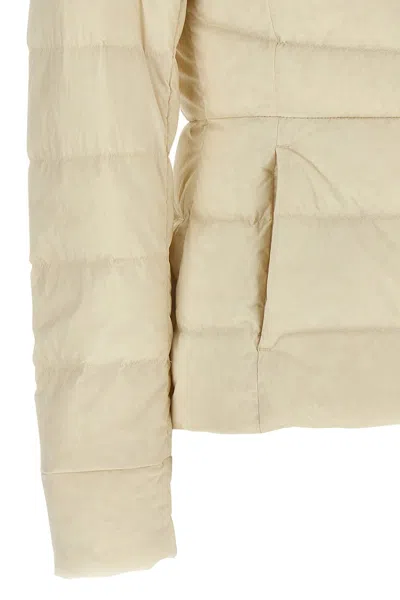 Canada Goose Quilted Down Coat With Hood And Fitted Silhouette In Neutral