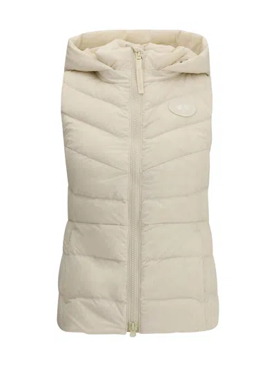 Canada Goose Women Sleeveless Jacket With A Removable Hood In Neutral