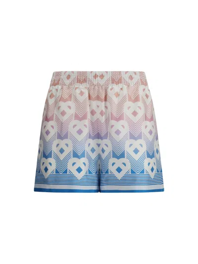 Casablanca Women Gradient Heart Monogram Silk Shorts In Multi