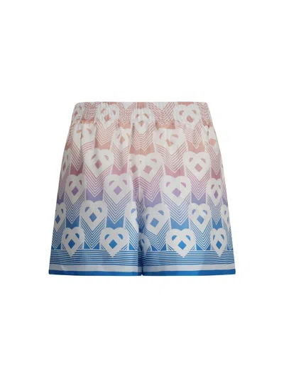 Casablanca Women Gradient Heart Monogram Silk Shorts In Multi
