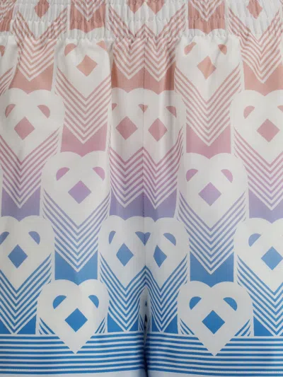 Casablanca Women Gradient Heart Monogram Silk Shorts In Multi