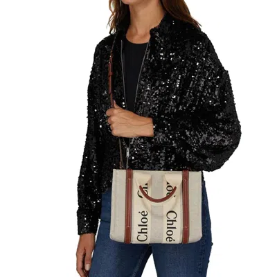 Chloé Structured White Handbag With Bold Branding In White